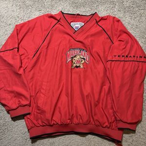 Vintage Maryland Terrapins Red Windbreaker Jacket Men’s L Pullover